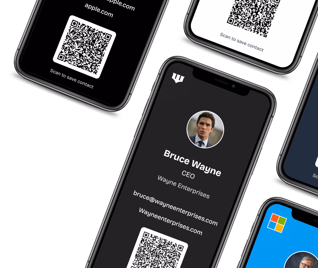 Cardova digital business card on phone